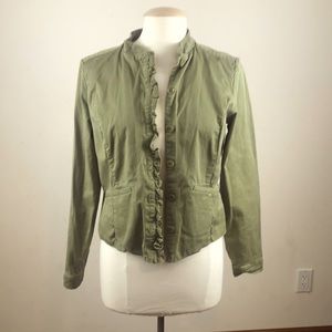 New York and company, size Medium women’s army green jacket. Lightly worn